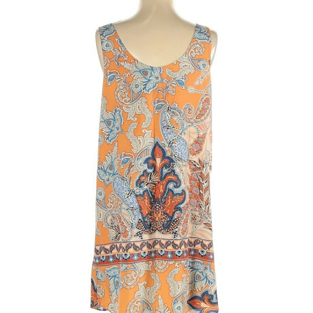 Boho Orange Summer Shift Dress